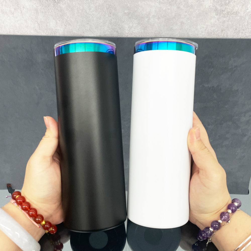 powder coated 20oz green plated straight tumblers with leak proof lid and colorful straws_miki