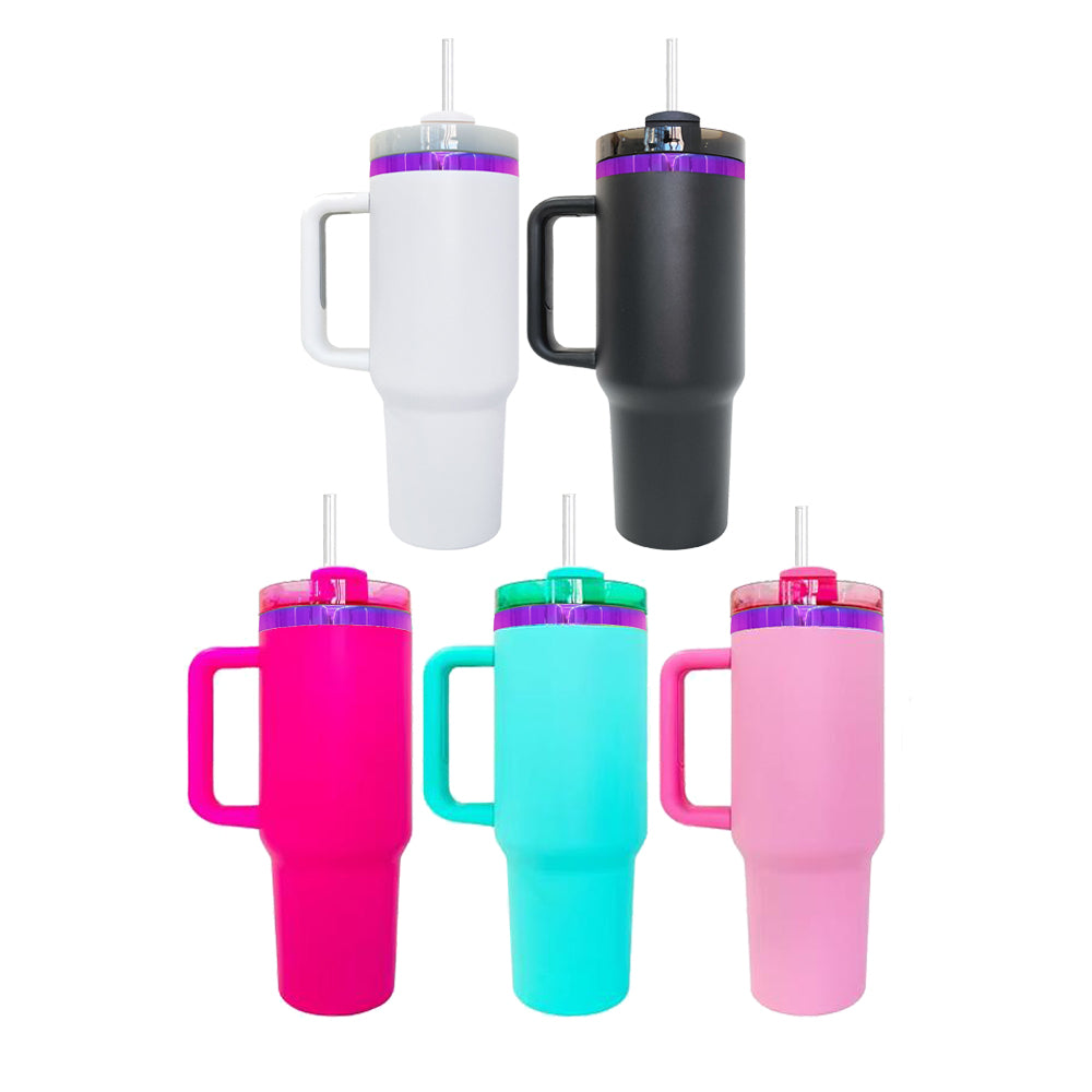 Mirror Purple Pink Underneath Powder Coated 40oz Quencher Tumbler For Laser Engraving_miki