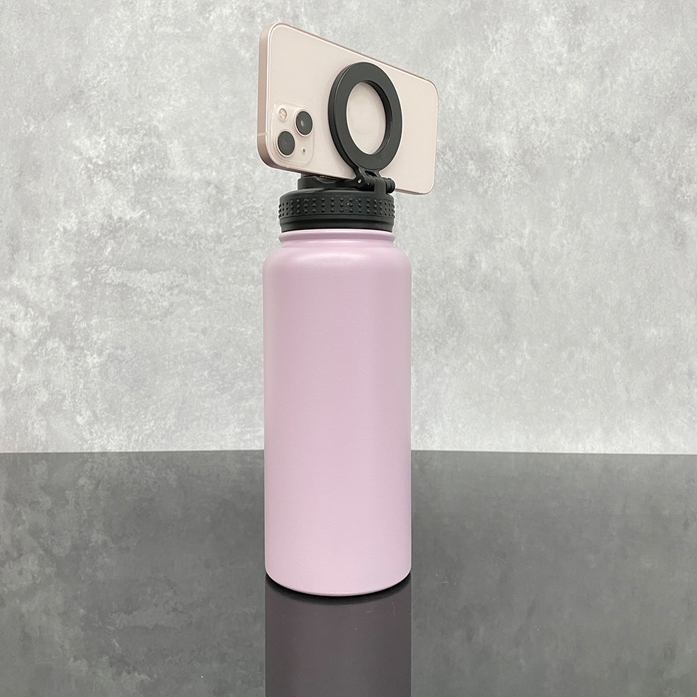 copper plated 32oz powder coated water bottle with magnetic lid and magnetic ring for engraving _miki