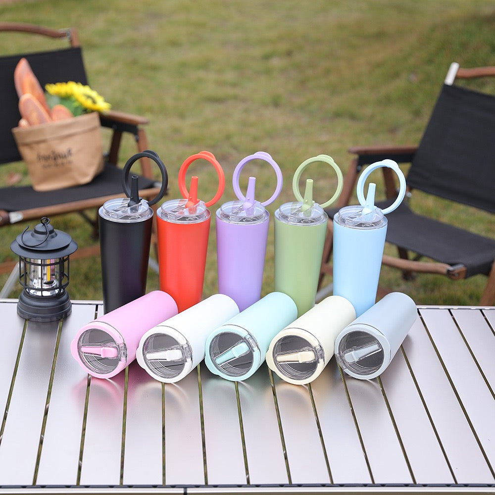Powder Coated Flip Straw 24oz Stainless Steel Tumbler with Leak Proof Lid and Portable Handle for Laser Engraving_ miki