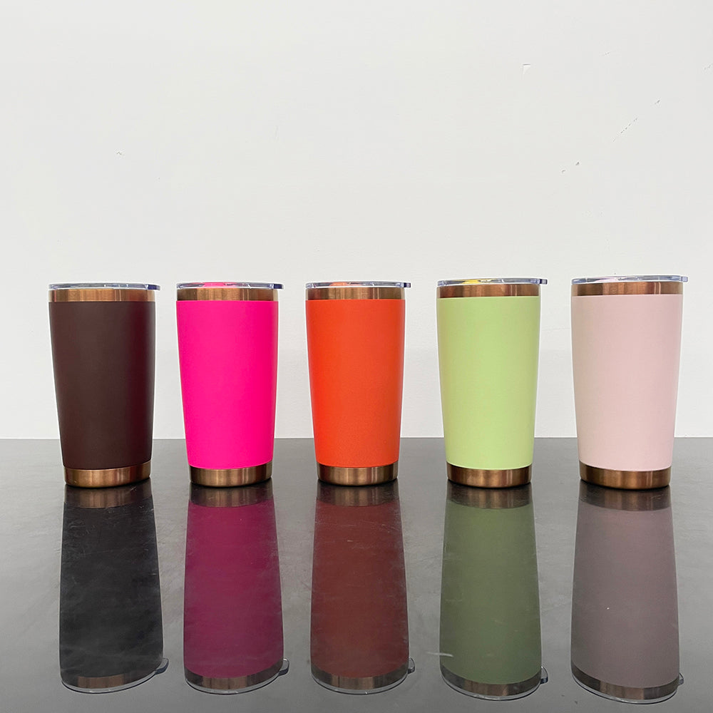 USA Presale_ Bright Colors Powder Coated 20oz Copper Plated Yeti Style Coffee Mug With Magnetic Slide Lid For Laser Engraving_ Miki