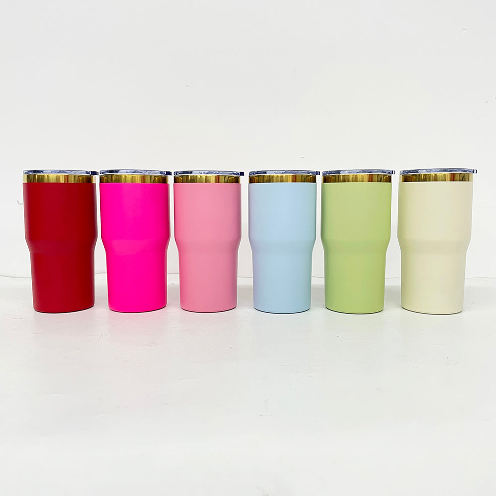 Mirror Gold Plated 20oz Powder Coated Coffee Travel Mug with Leak Proof Slide Lid for Laser Engraving_ miki