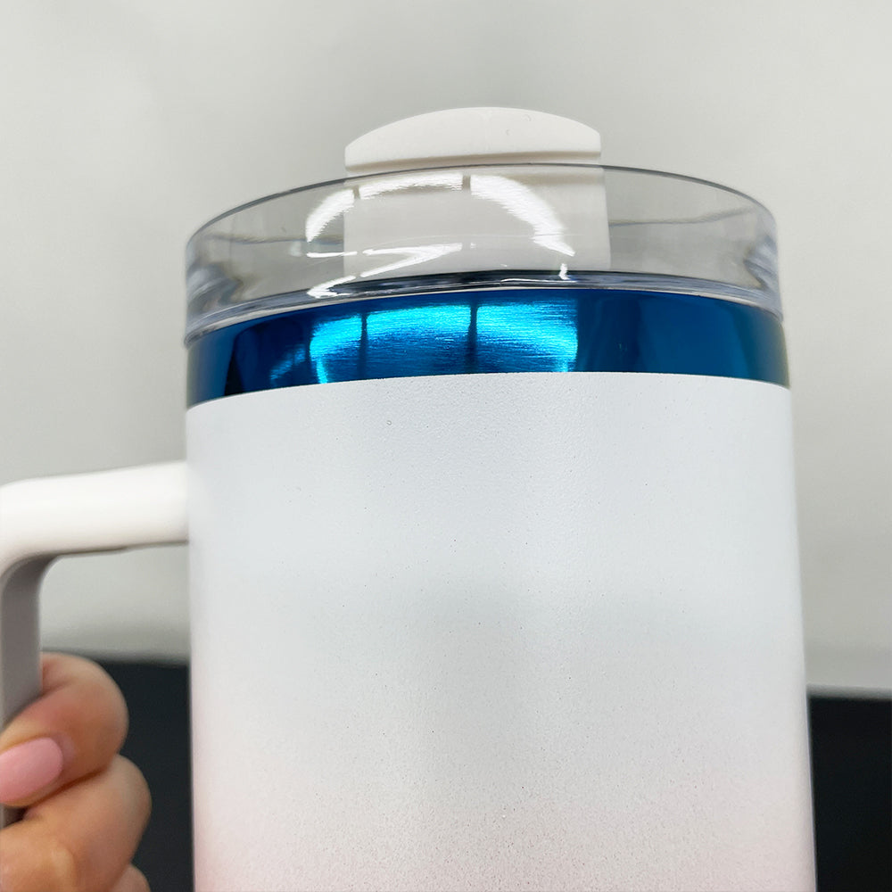 USA Presale_ Blue Plated Ombre Powder Coated 40oz Quencher Tumbler With Removable Handle For Laser Engraving_miki