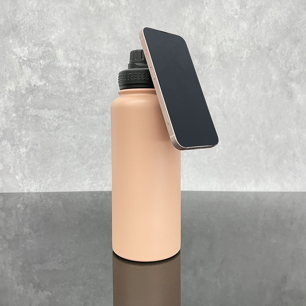 copper plated 32oz powder coated water bottle with magnetic lid and magnetic ring for engraving _miki