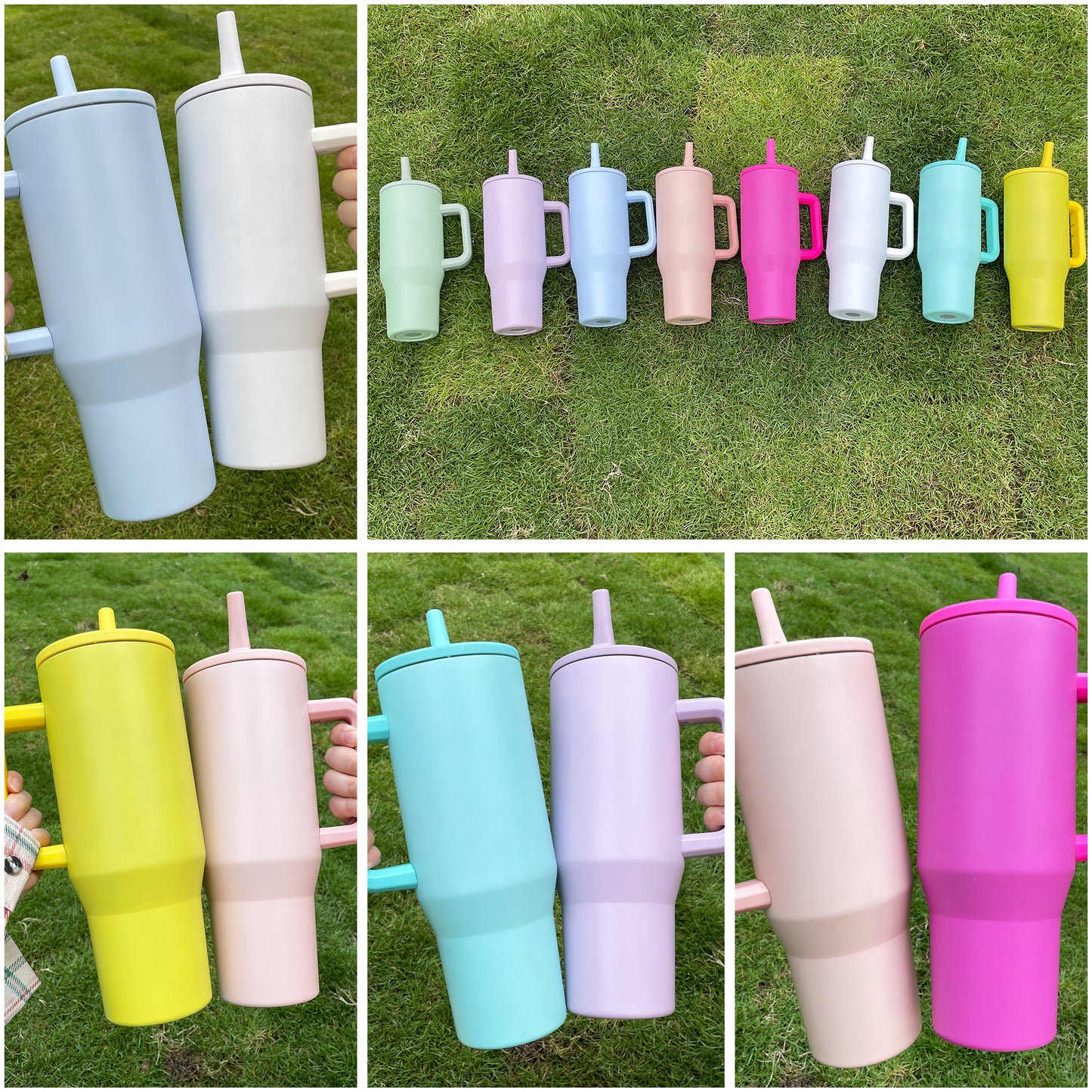 USA RTS_ hydrojug style sublimation macaron colored 40oz no spill quencher tumblers with flip straw and leak proof lid_miki