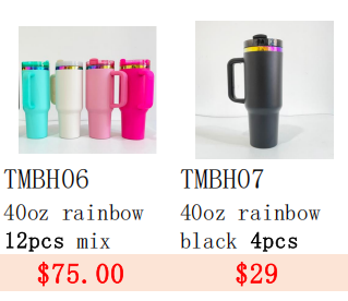 USA RTS_ 4 pack 8 pack 12 pack Powder Coated 40oz Rainbow Underneath Quencher Tumbler For Laser Engraving _Miki