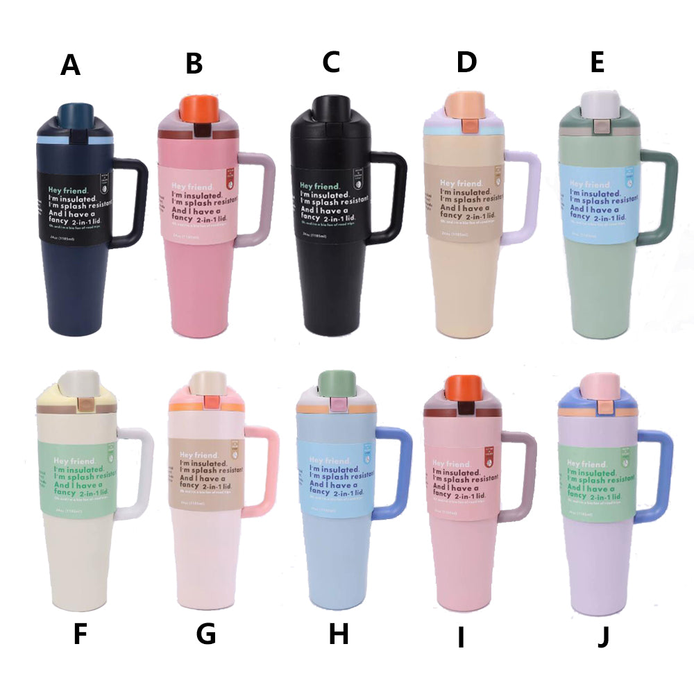 30oz Owala style water bottles with lid and carry strap _miki