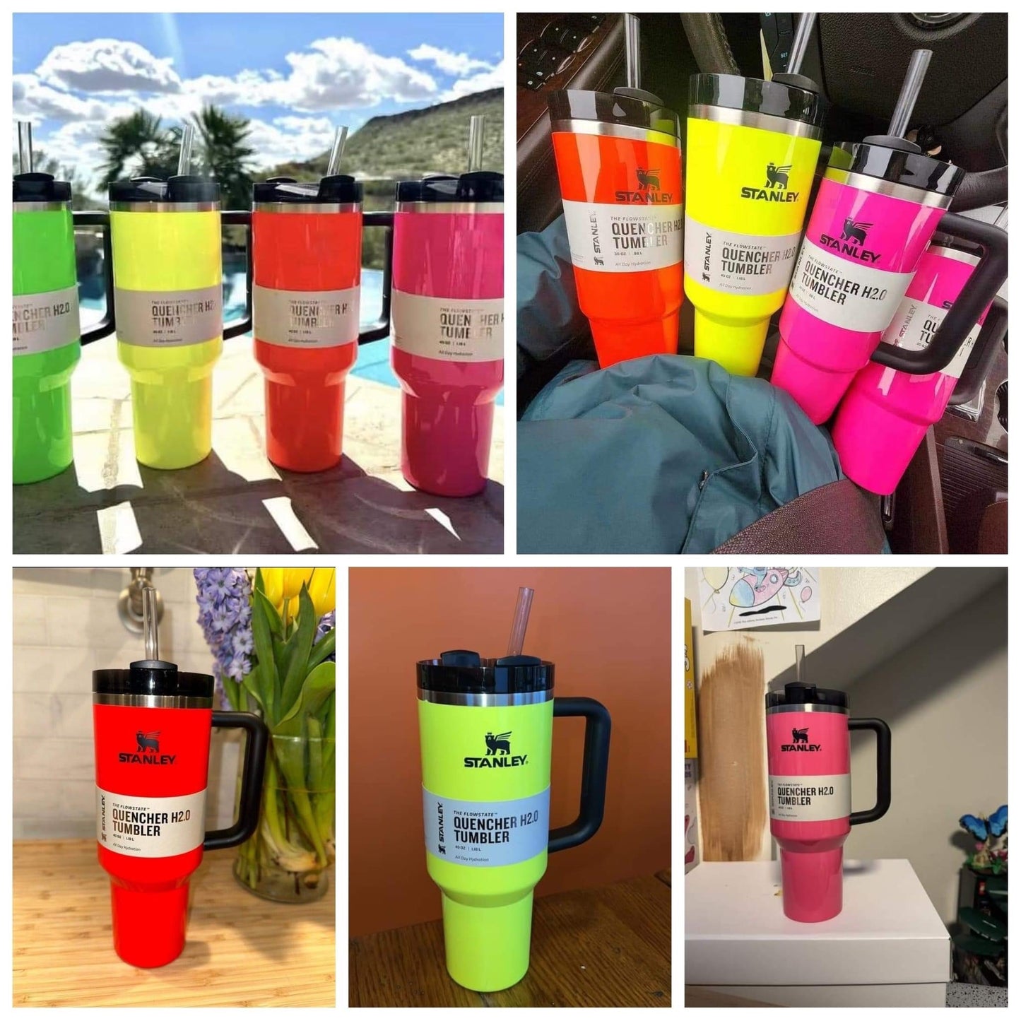 neon colors blakn sublimation H2.0 30oz 40oz quencher tumblers_miki