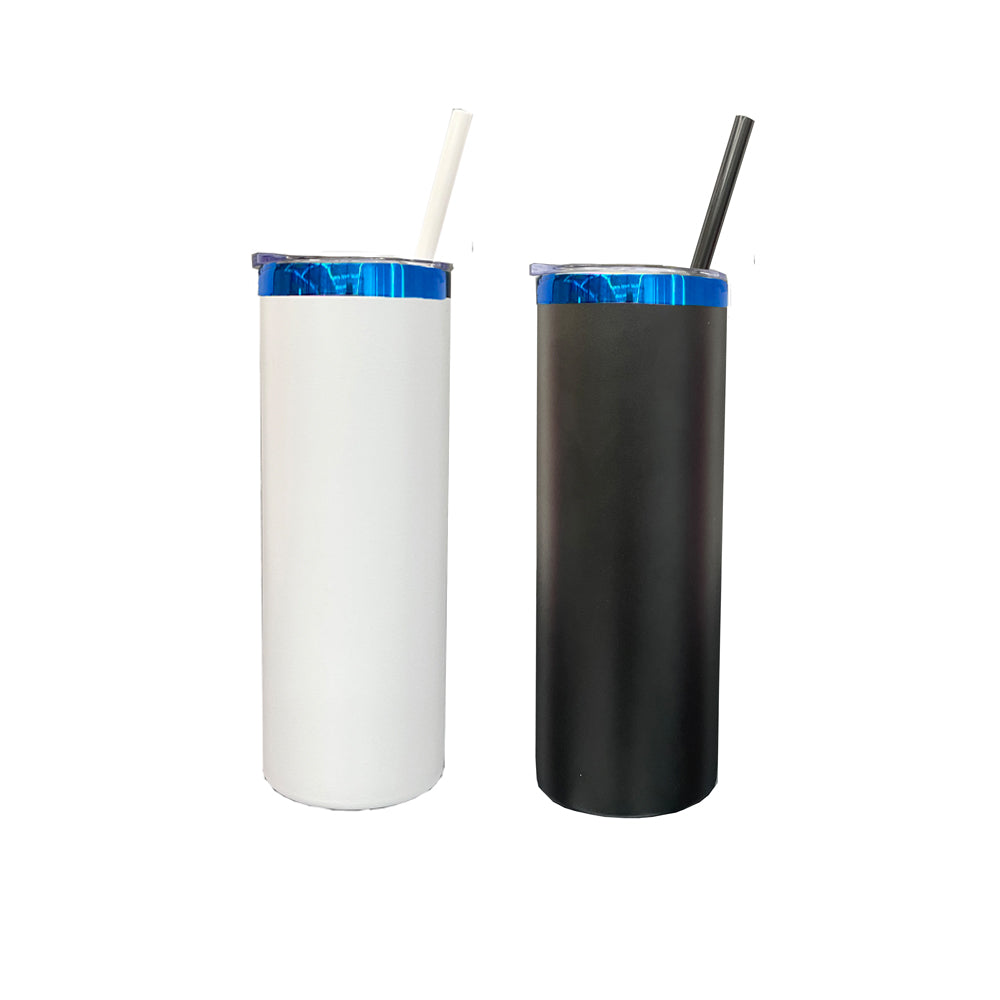 USA RTS_ mirror blue underneath 20oz powder coated stainless steel straight tumblers for laser engraving_miki