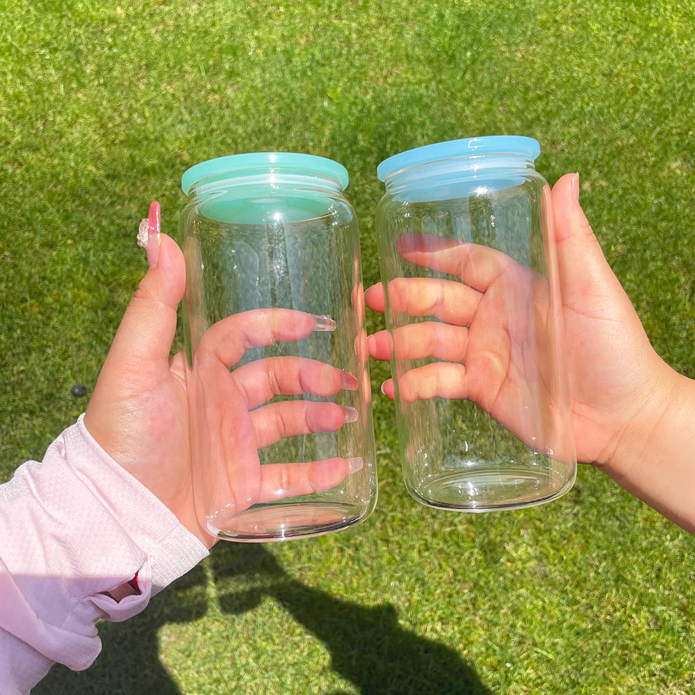 16oz sublimation frosted/clear can with colored PP lids_miki