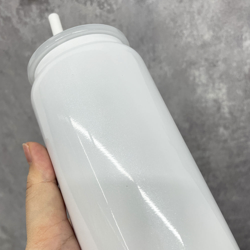 Xmas glossy sublimation 16oz vacuum insulated stainless steel can with colored pp lid and straw_miki