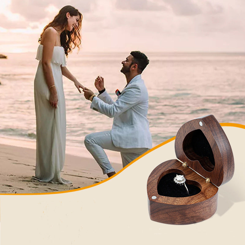 Blank Wooden Heart Shape Ring Gift Box with Single Slot for Wedding, Ceremony_ miki