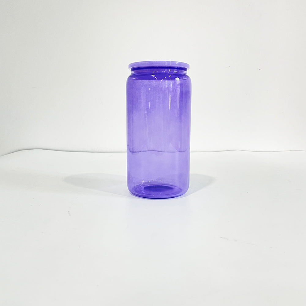 USA RTS _sublimation 16oz jelly glass cans with plastic lids and straws_miki
