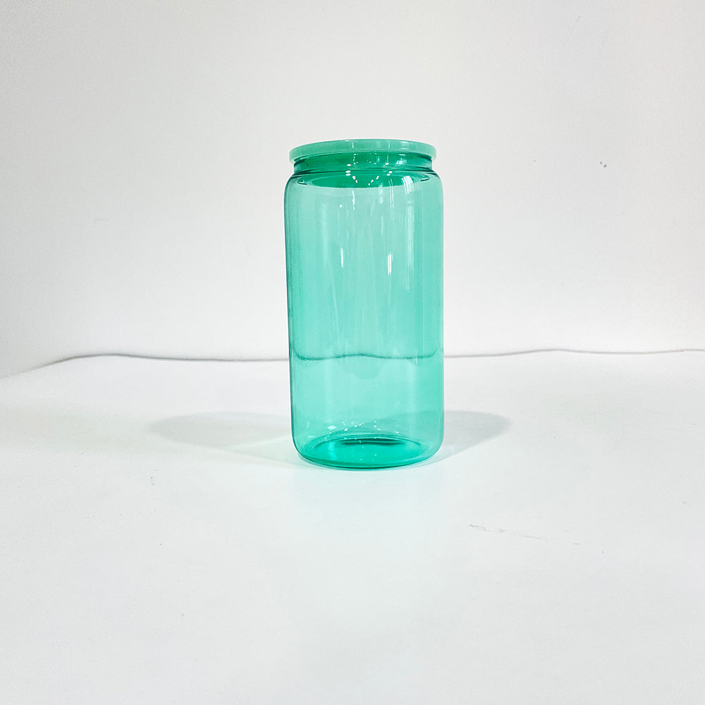 USA RTS _sublimation 16oz jelly glass cans with plastic lids and straws_miki