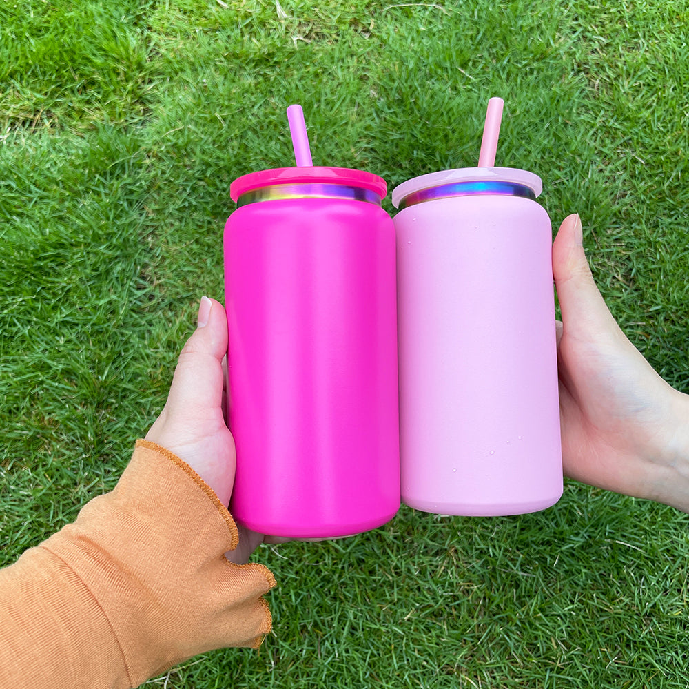 USA RTS_ rainbow plated 16oz vacuum insulated stainless steel can for laser engrave _miki