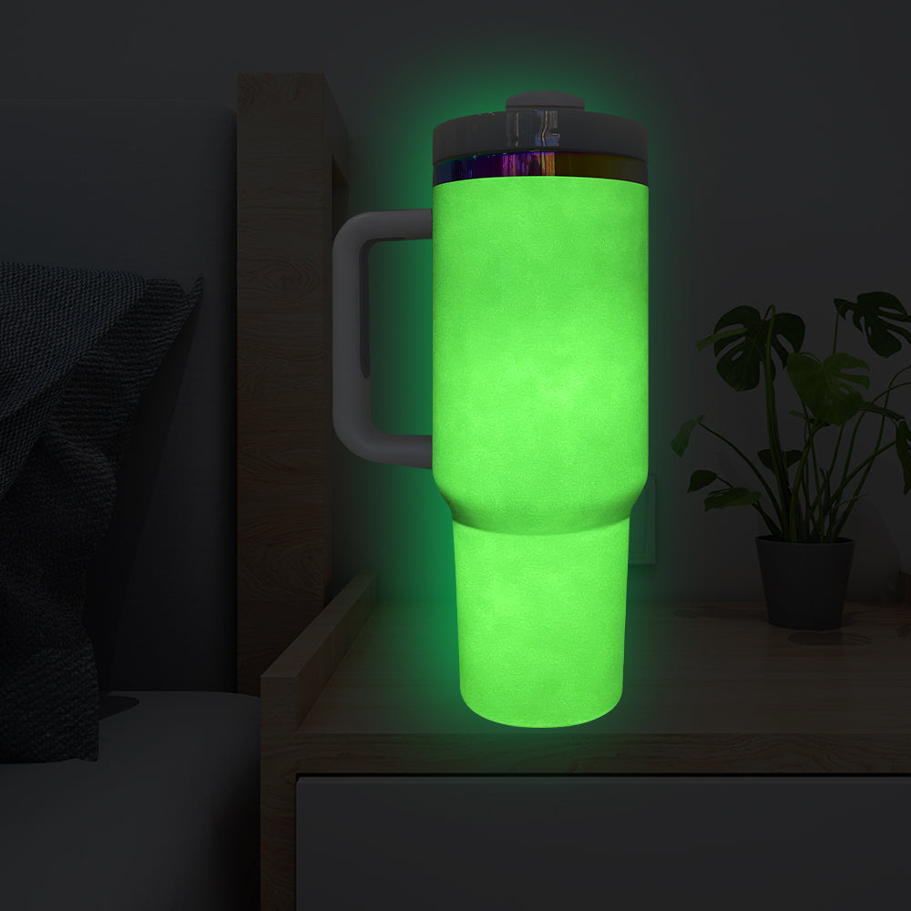 🎃Halloween glow in dark rainbow plated H2.0 40 quencher tumblers with lid and straw for laser engraving/sublimation_miki