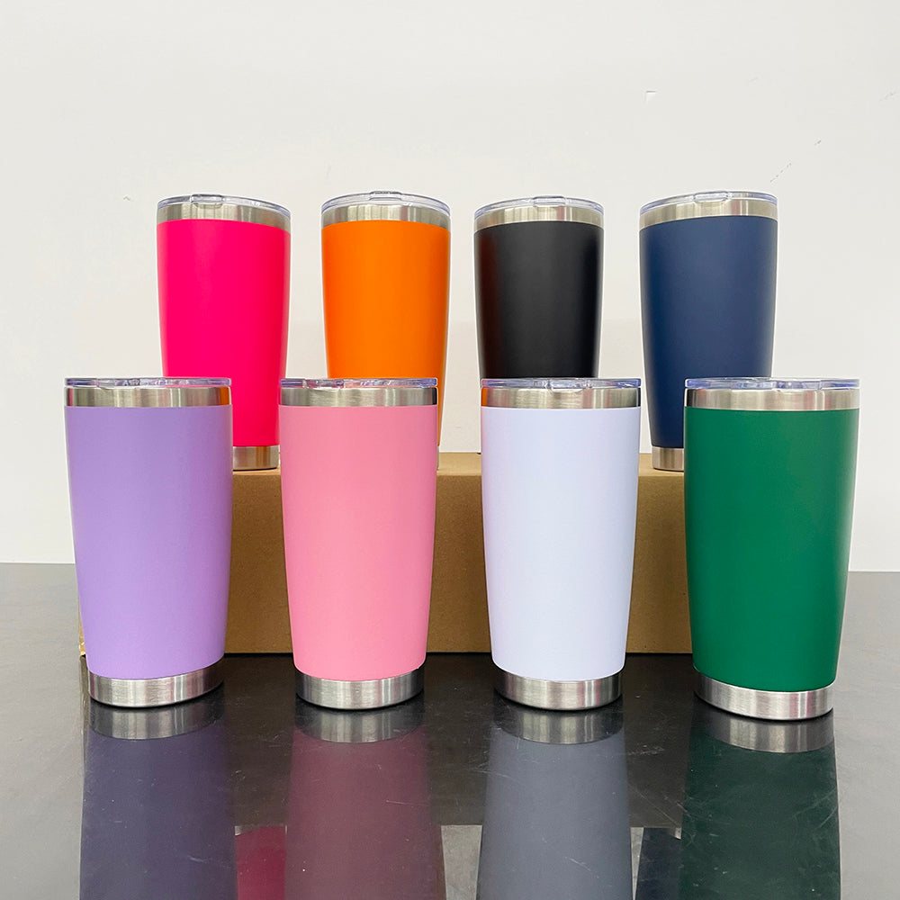 Powder Coated 20oz Regular Base Yeti Style Coffee Mug With Slide Lid For Laser Engraving_ Miki