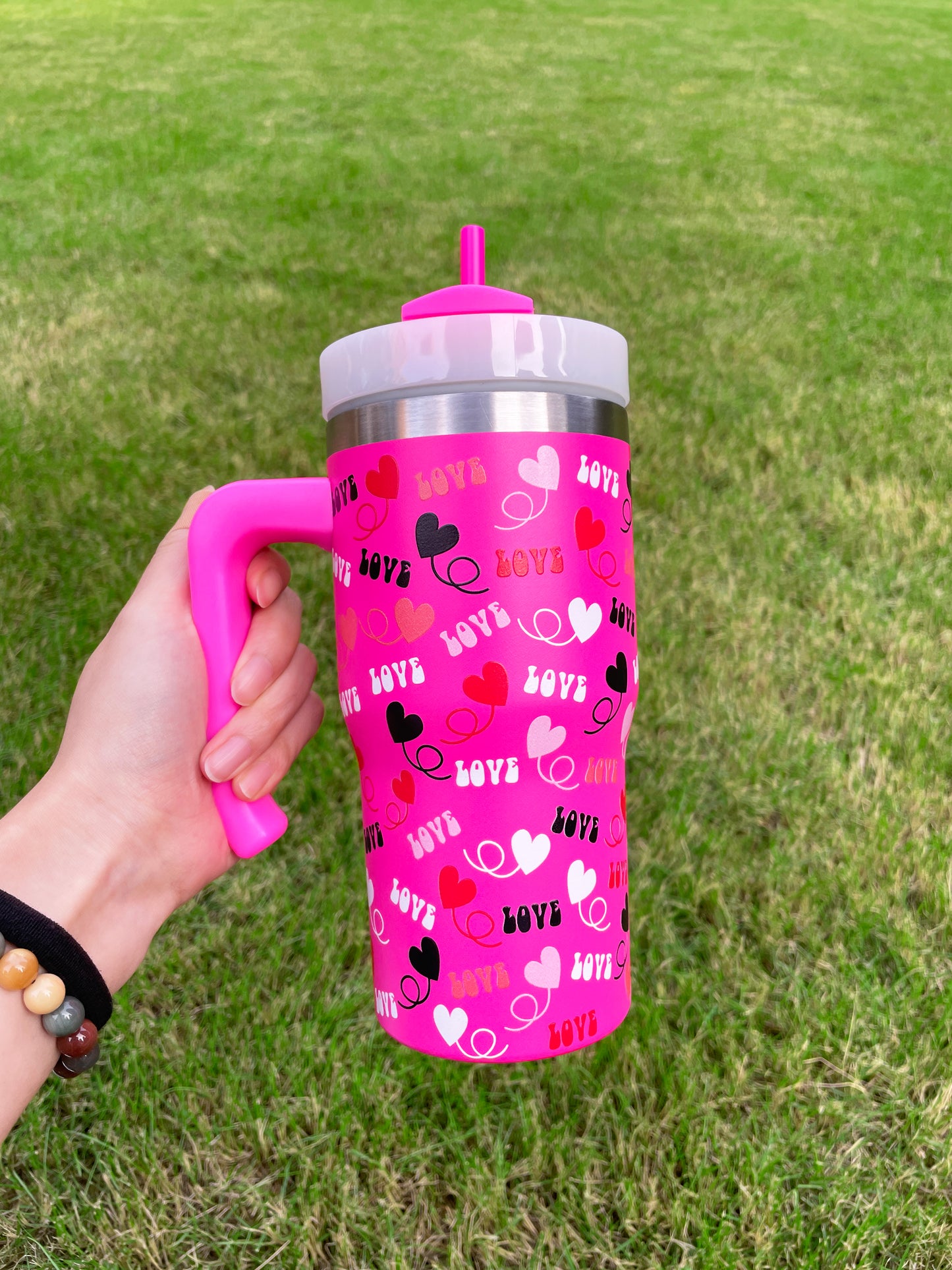 3D Cute Design Printed H2.0 20oz Kids Tumblers with Handle_ miki