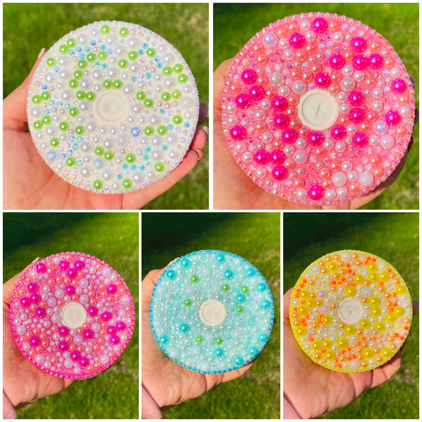 blank sublimation H3.0 matte macaron tumbler with pearl bling lid_miki