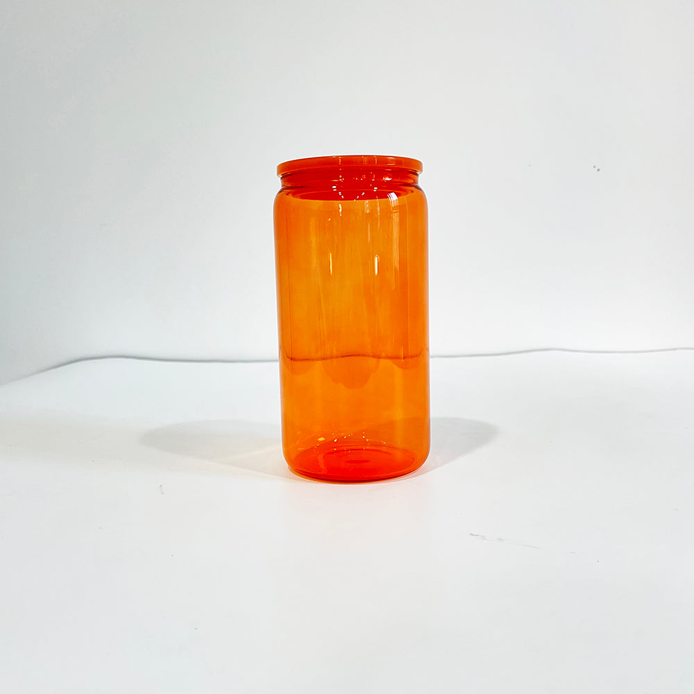 USA RTS _sublimation 16oz jelly glass cans with plastic lids and straws_miki