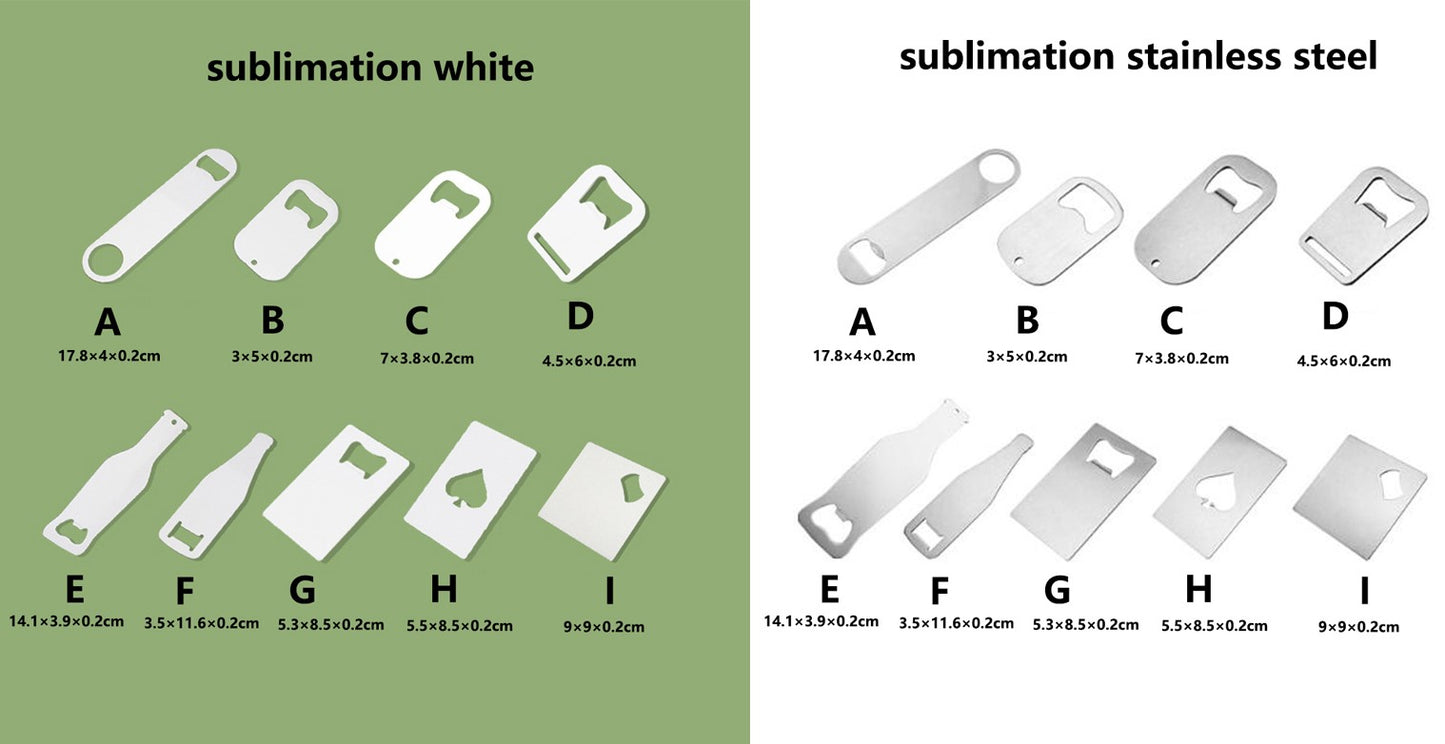 Sublimation white Stainless Steel metal Bottle Opener for Heat Press Printing_miki