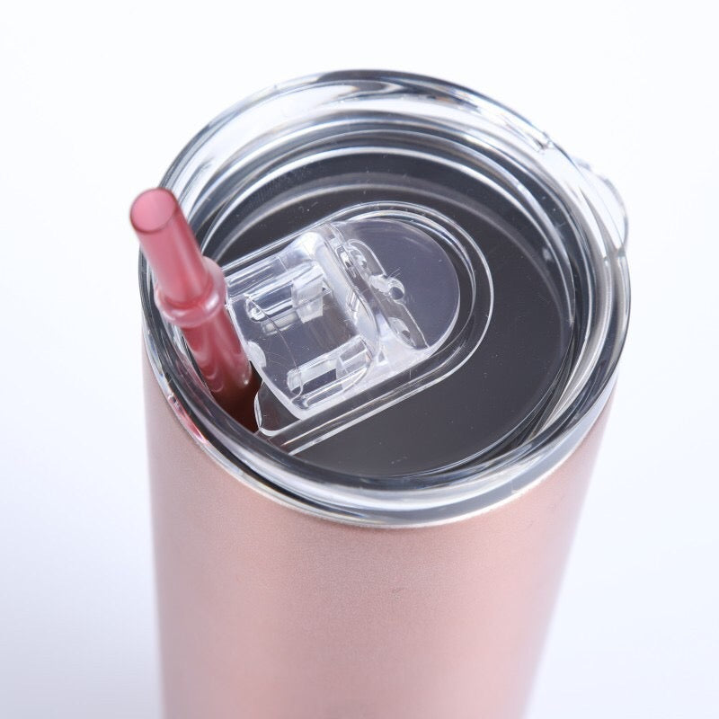 20oz skinny tumbwlrs with slide lid and colored straws for laser engraving_miki