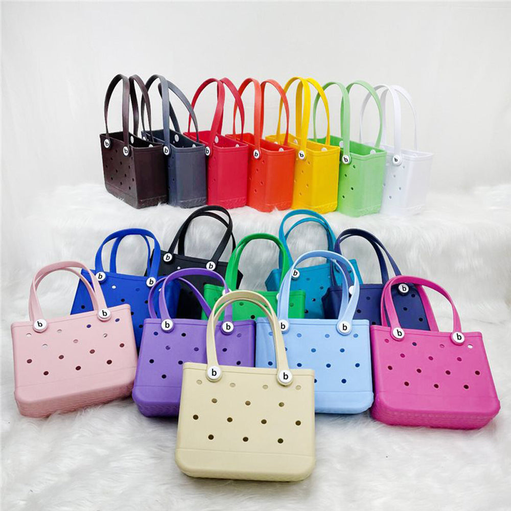EVA Waterproof Beach Tote Bag Washable Durable Rubber Travel Handbag for Sports Gym Travel Market Outdoor_miki