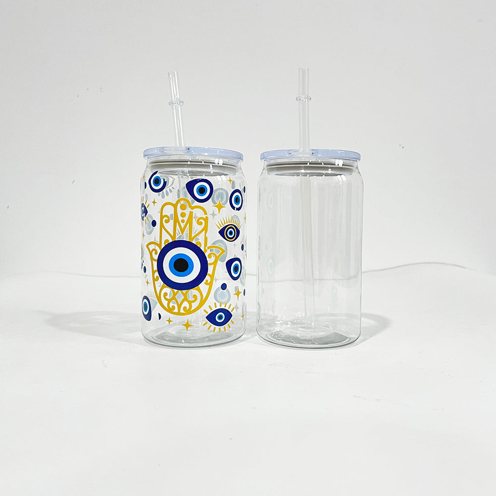 USA RTS beer soda shaped 16oz clear acrylic can with lid and straw for vinyl and DTF_miki