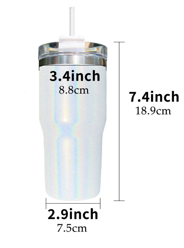 USA RTS_ Shimmer sublimation Double Walled Stainless Steel 20oz Kids Tumbler with Lid and Straw_ miki