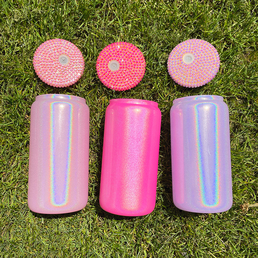 USA RTS_ Sublimation 16oz Shimmer Glass Cans with Bling Lids_ miki