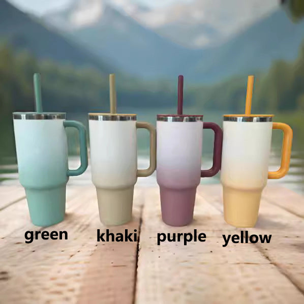 powder coated 40oz quencher tumblers with silicone straw_miki