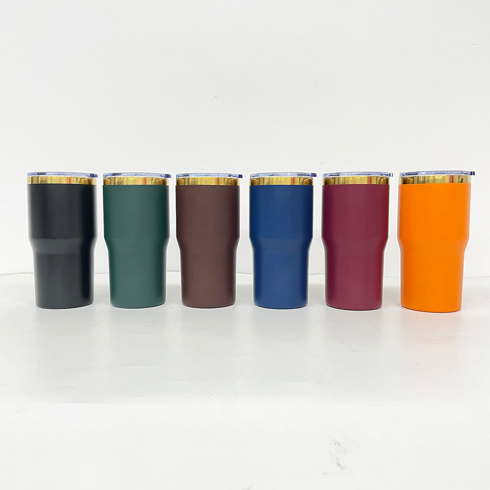 Mirror Gold Plated 20oz Powder Coated Coffee Travel Mug with Leak Proof Slide Lid for Laser Engraving_ miki