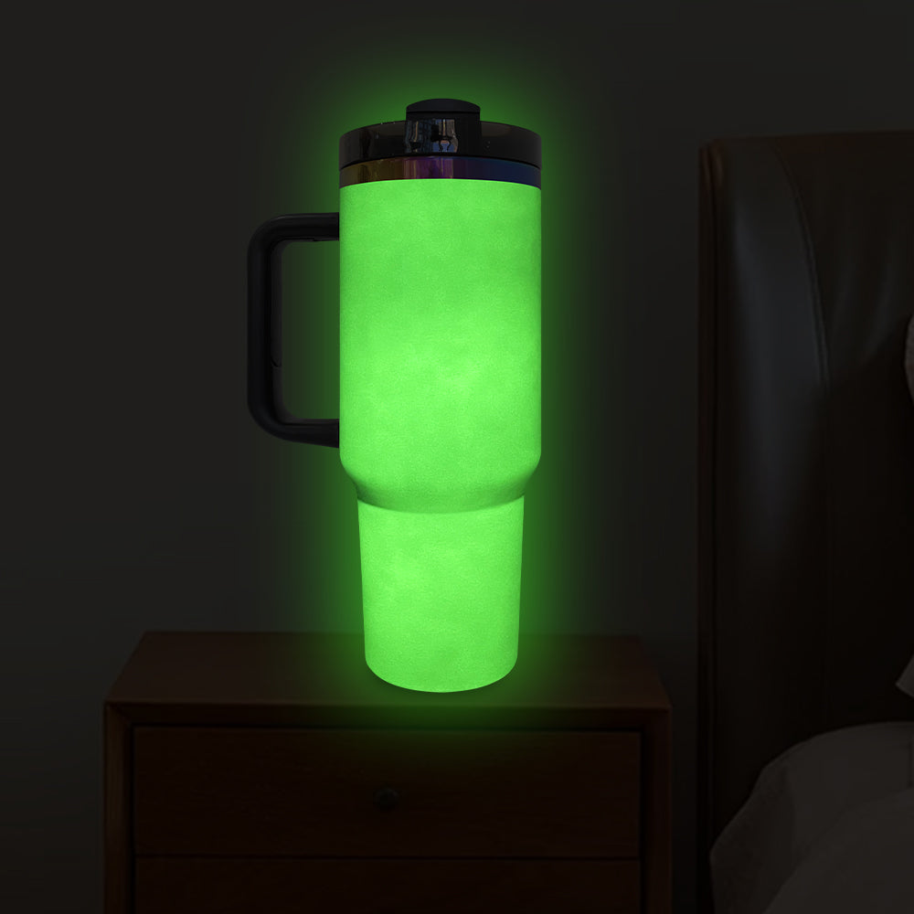 🎃Halloween glow in dark rainbow plated H2.0 40 quencher tumblers with lid and straw for laser engraving/sublimation_miki