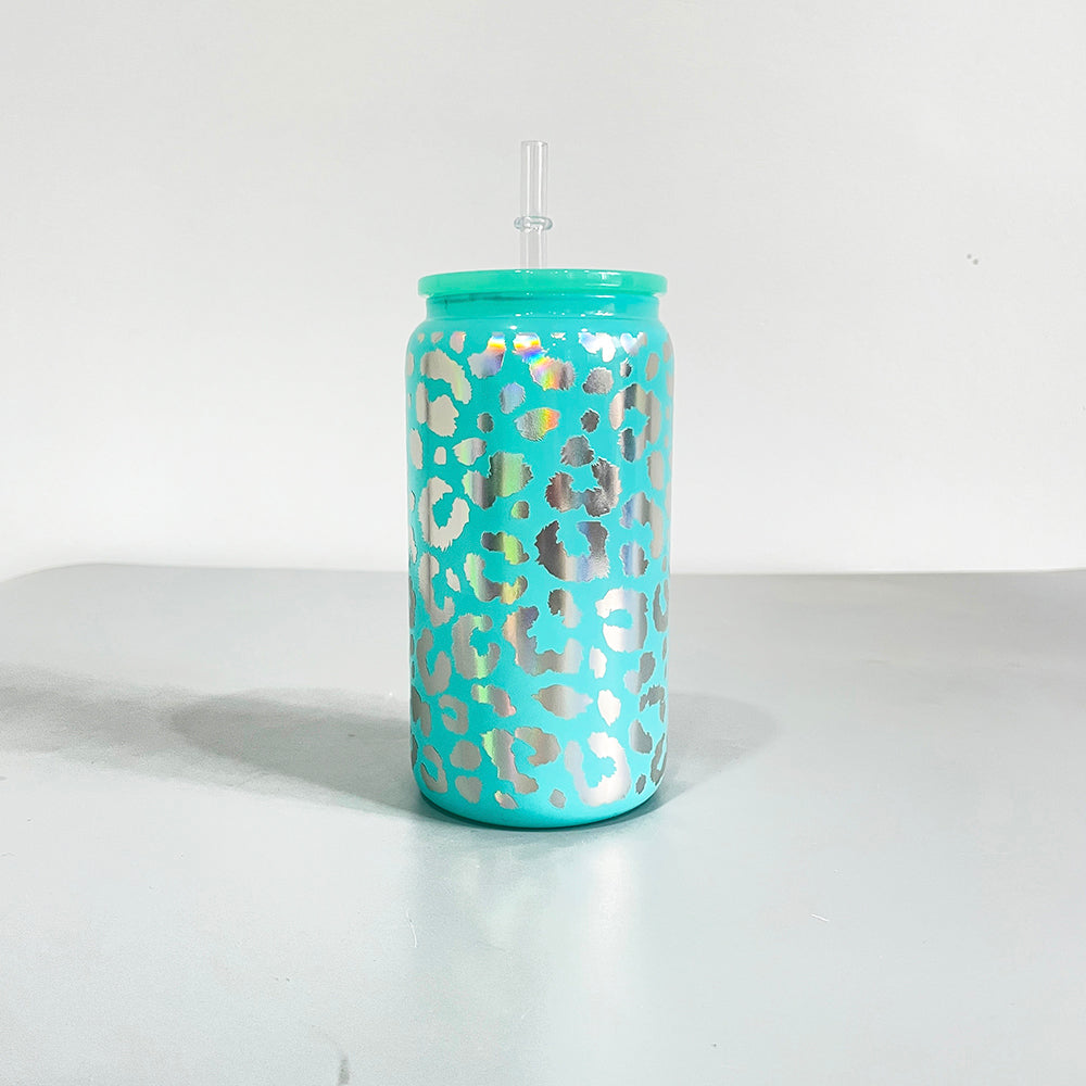 USA RTS_ holographic leopard 16oz glass cans_miki