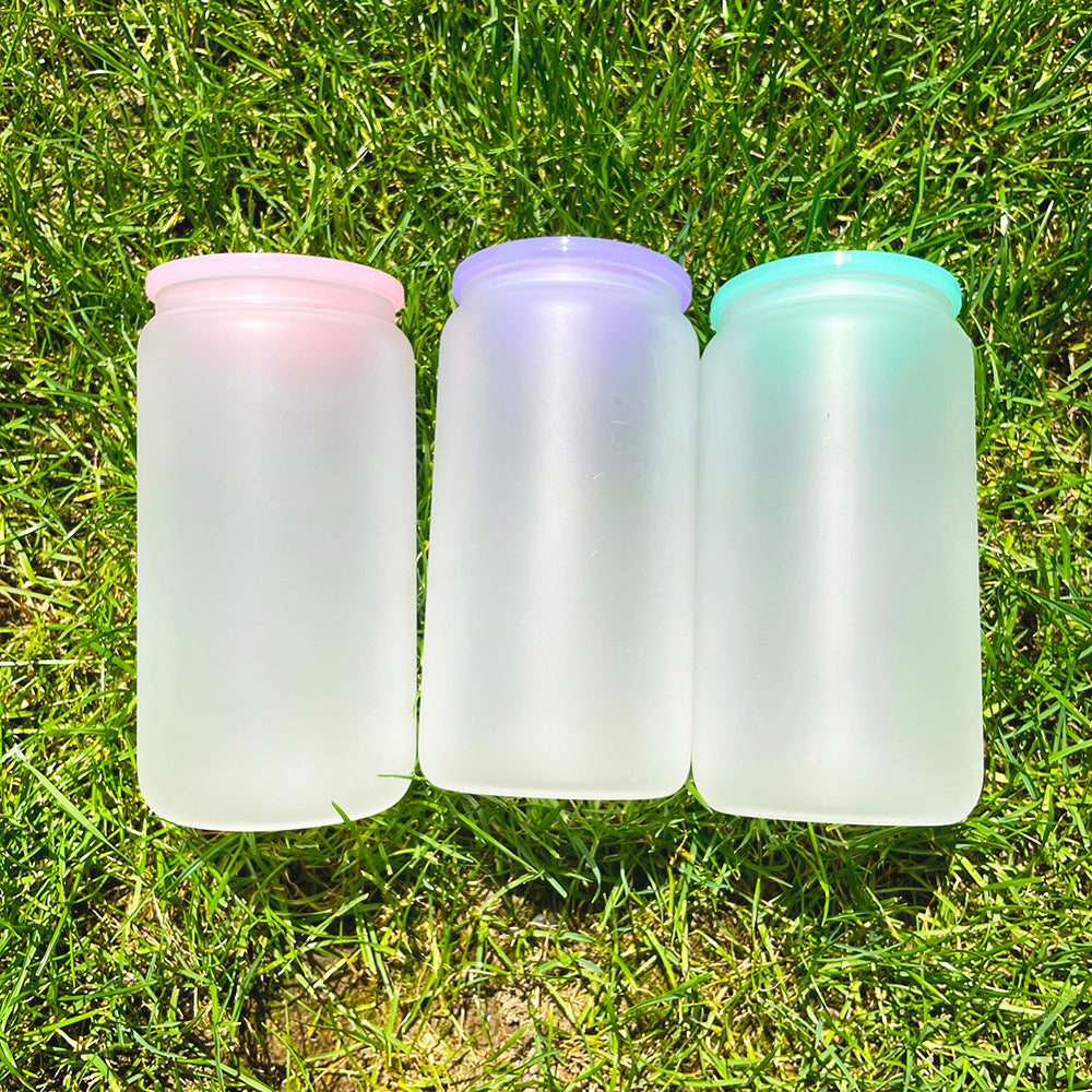 16oz sublimation frosted/clear can with colored PP lids_miki