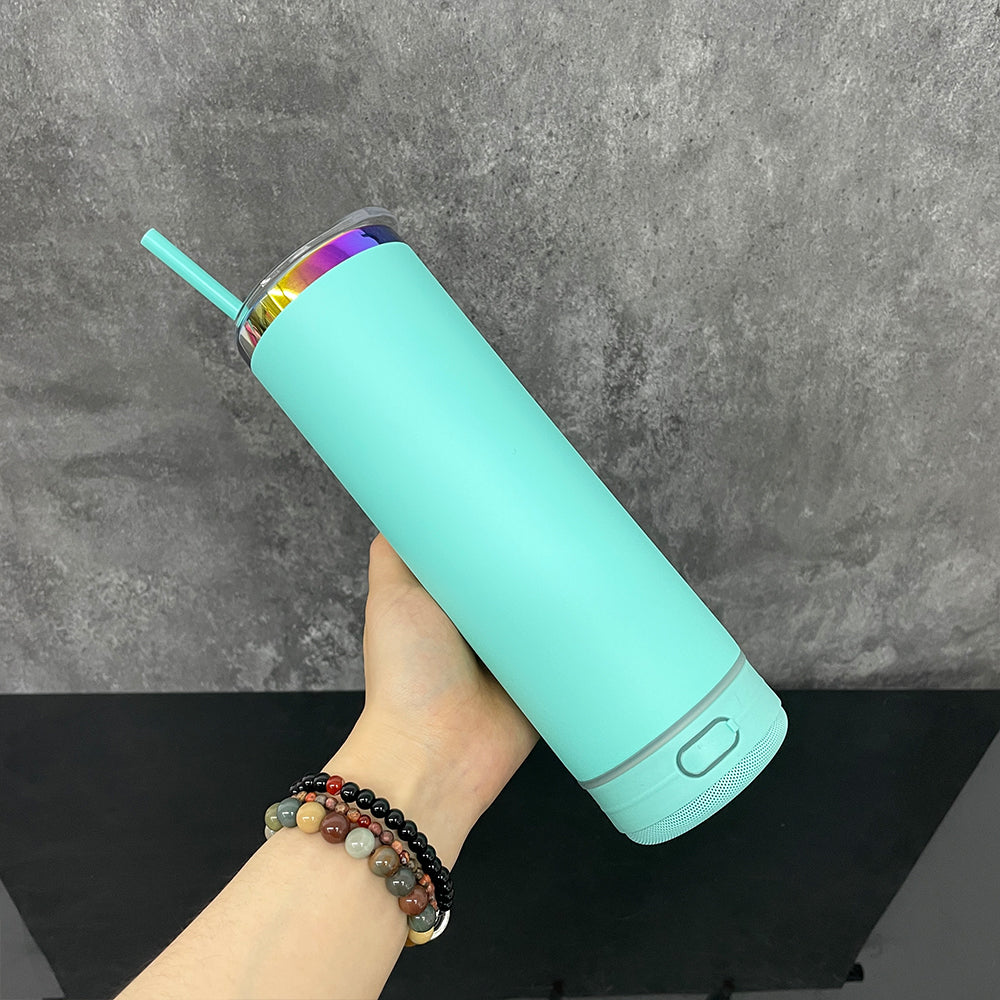 🌈🎵macaron color rainbow underneath 20oz Bluetooth speaker tumbler for engraving_miki