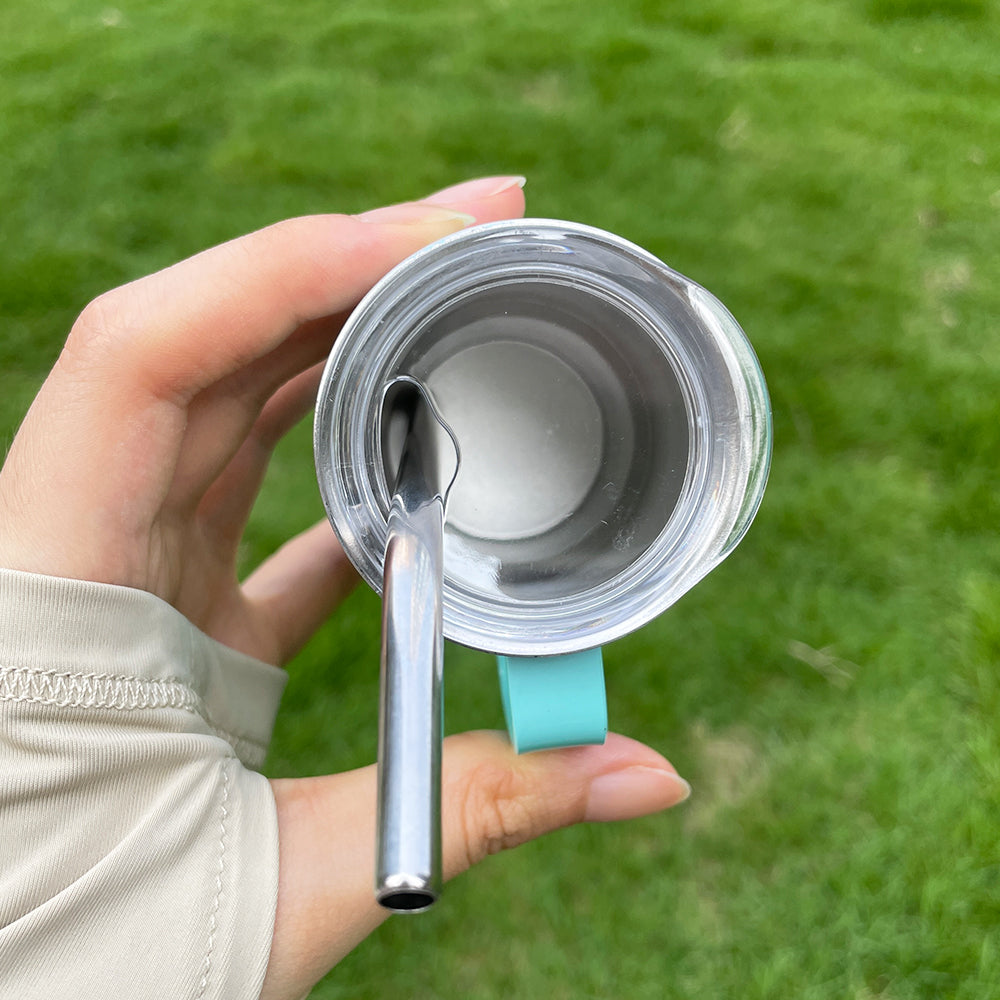 sublimation colored 3oz mini shot glass stainless steel with handle & metal straw,same shape as 40oz quencher tumbler_miki