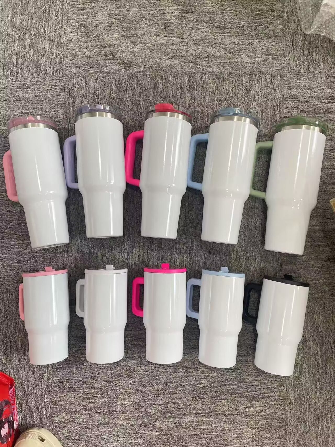 Glow in Dark 20oz Leak Proof Straw Lids White Blank Sublimation Kids Tumblers with Removable Handle_ miki