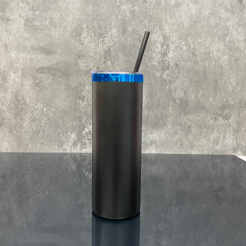 USA RTS_ mirror blue underneath 20oz powder coated stainless steel straight tumblers for laser engraving_miki