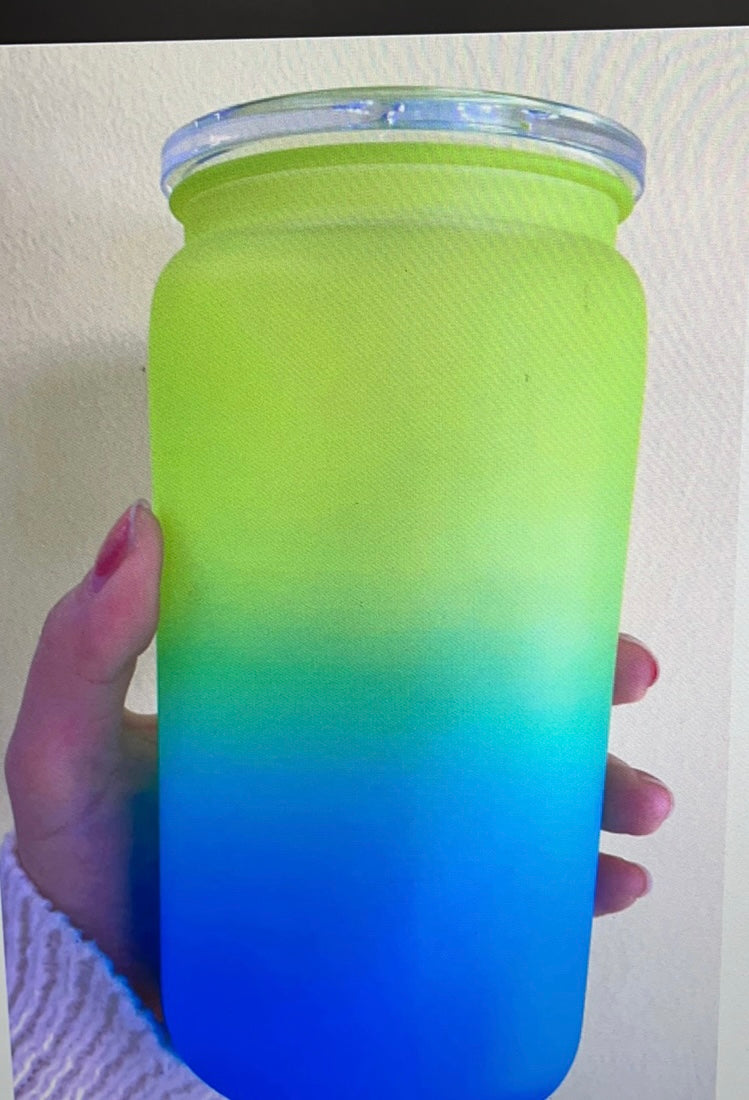 Gradient ombre kids 16oz matte colored plastic cans_miki