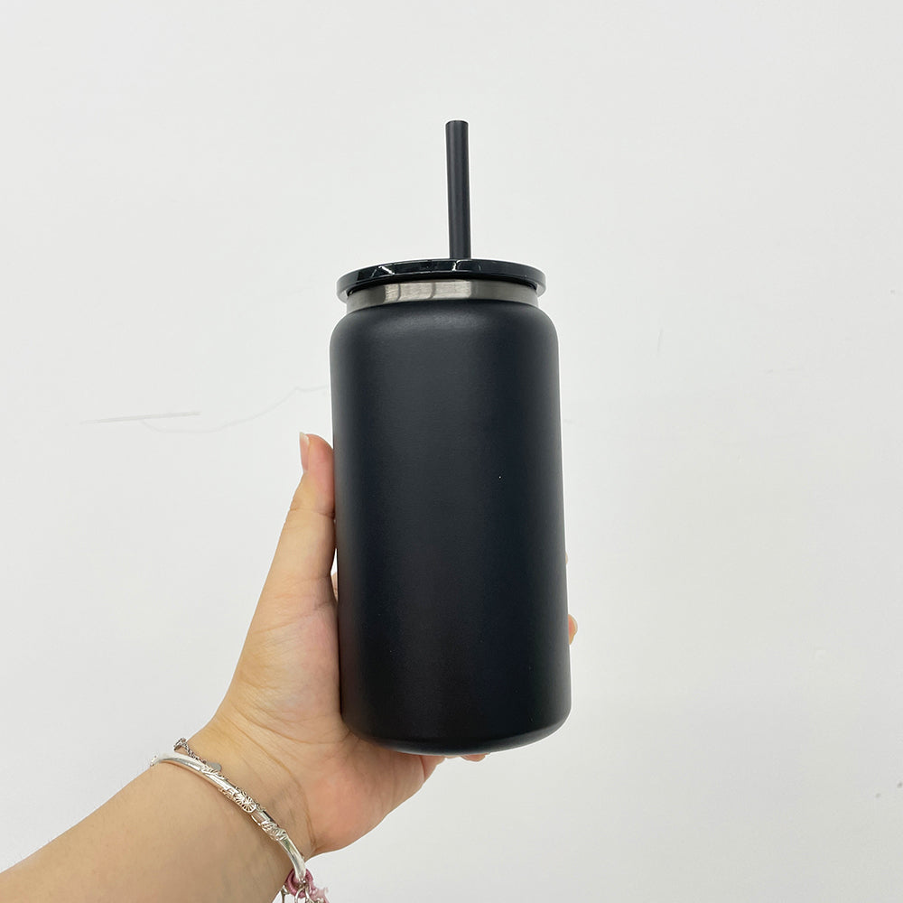 USA RTS_ Black Plated 16oz Vacuum Insulated Stainless Steel Can for Laser Engraving_ miki