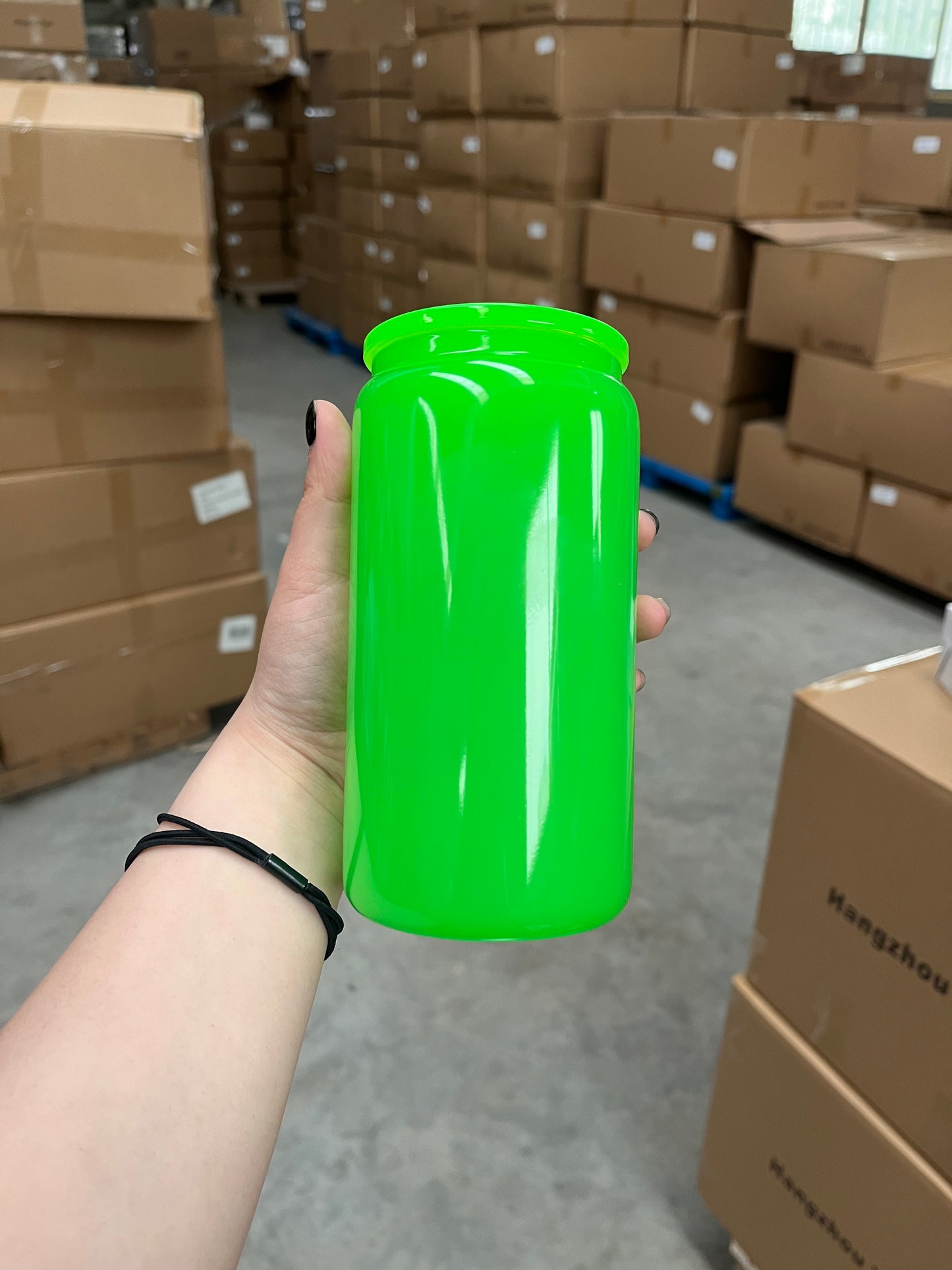 Sublimation 16oz Neon Colored Glass Can with Lid and Straw_ miki