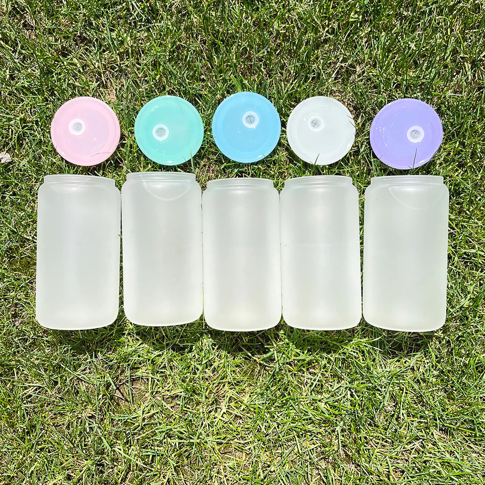 16oz sublimation frosted/clear can with colored PP lids_miki