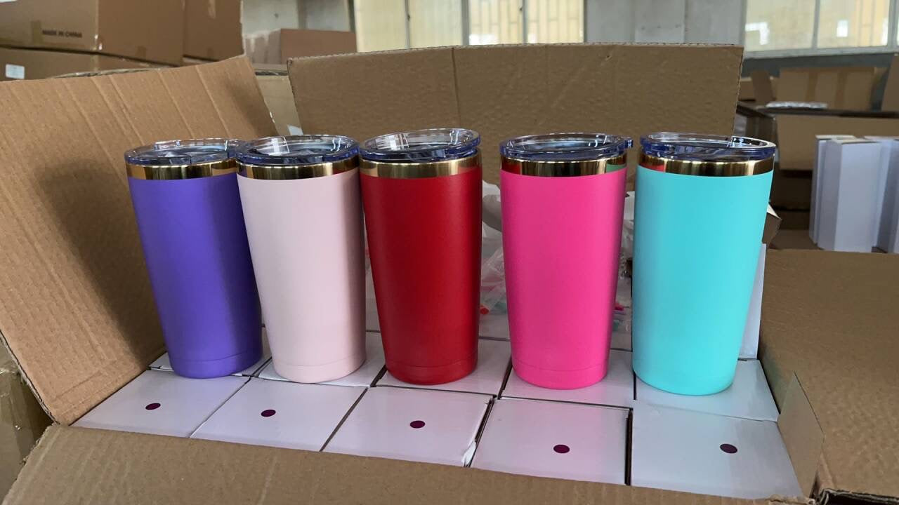 Mirror Gold Underneath Powder Coated 20oz Yeti Mug With Lid And Colored Straw for Laser Engraving_miki