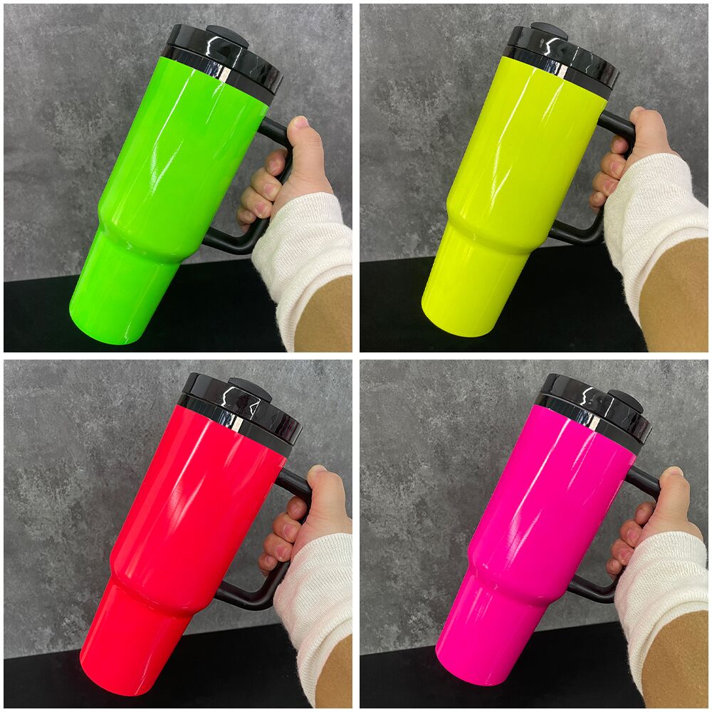 sublimation neon colored black underneath H2.0 40oz quencher tumbler with lid and straw for laser engraving_miki