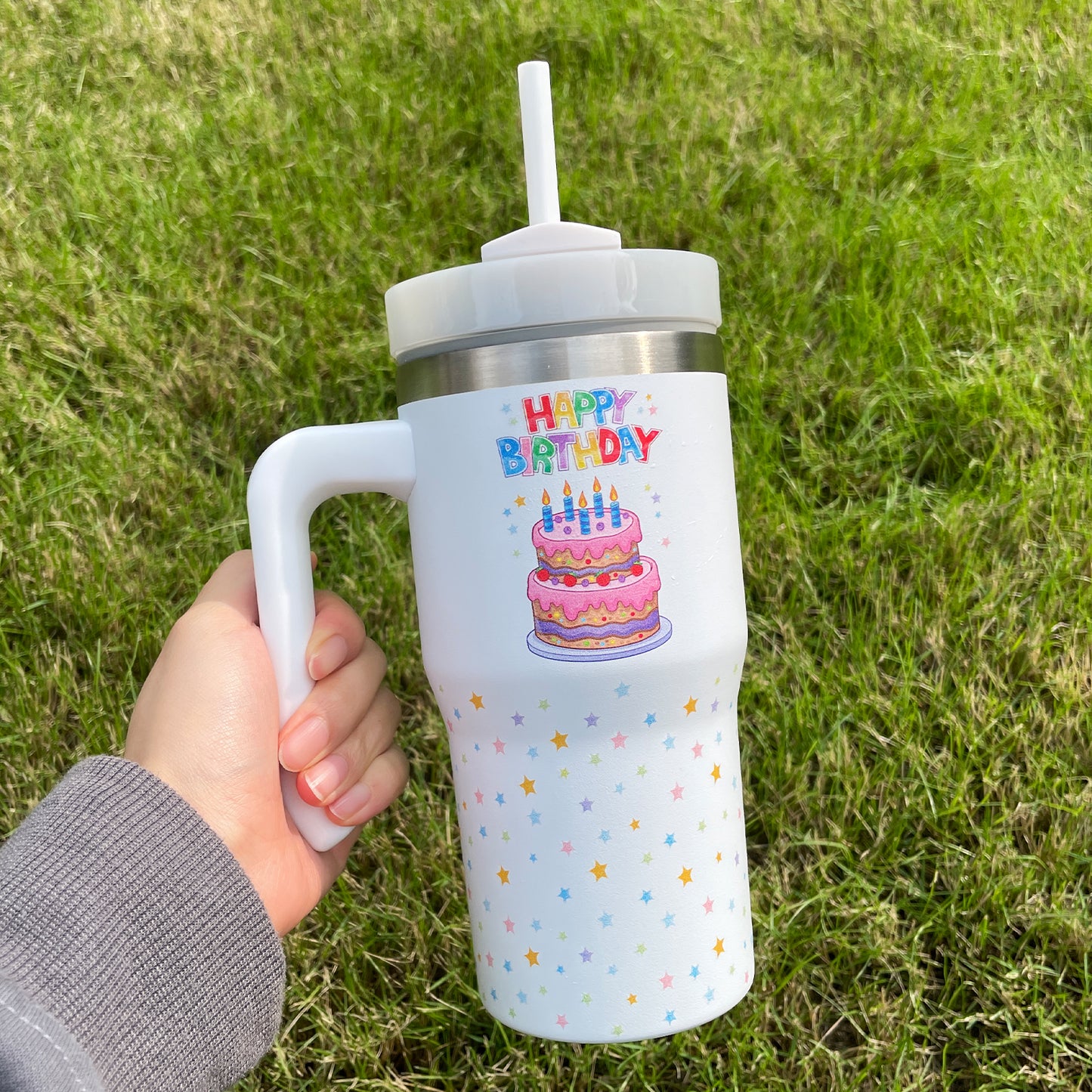3D Cute Design Printed H2.0 20oz Kids Tumblers with Handle_ miki