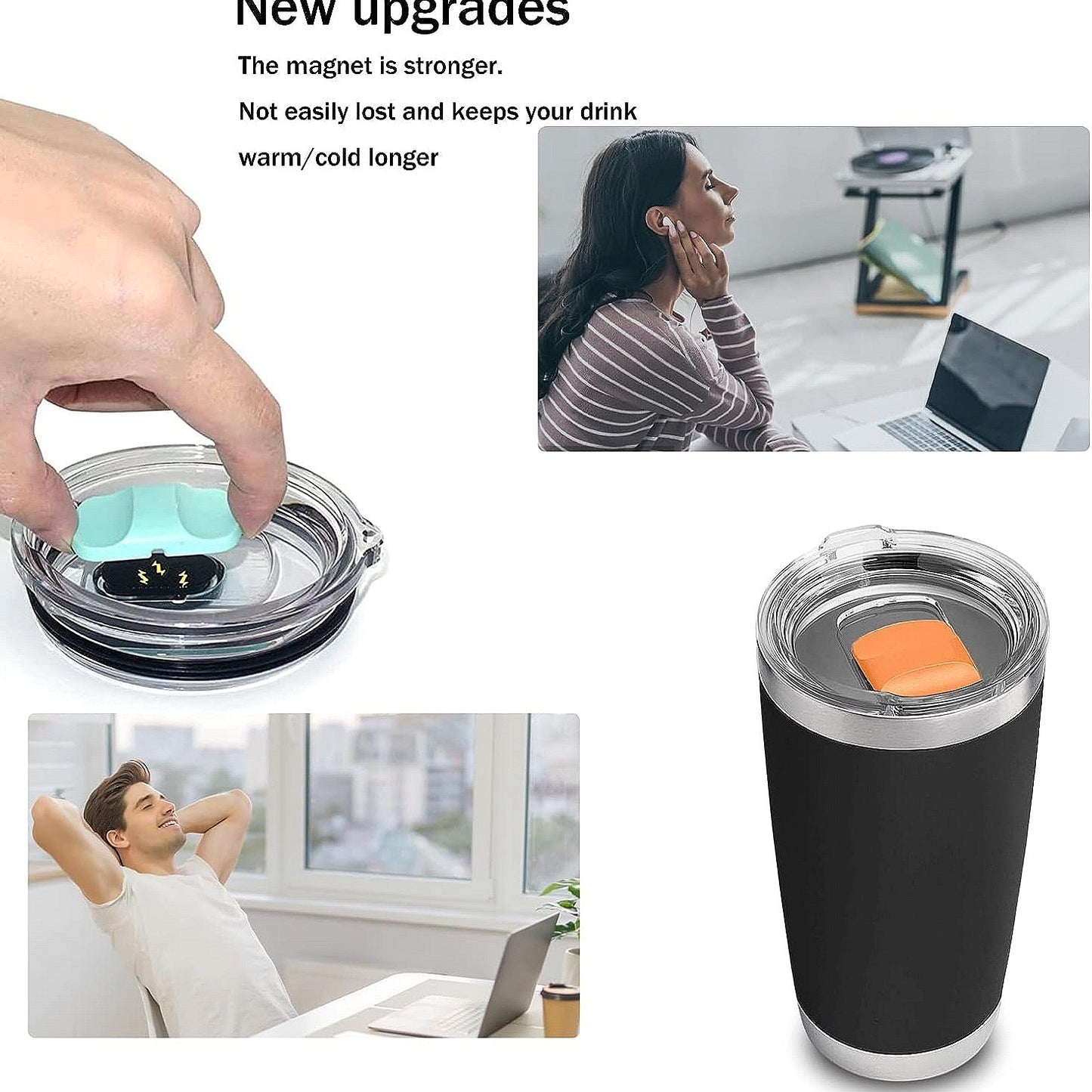 Magnetic lids for 20oz & 30oz car tumbler_Miki