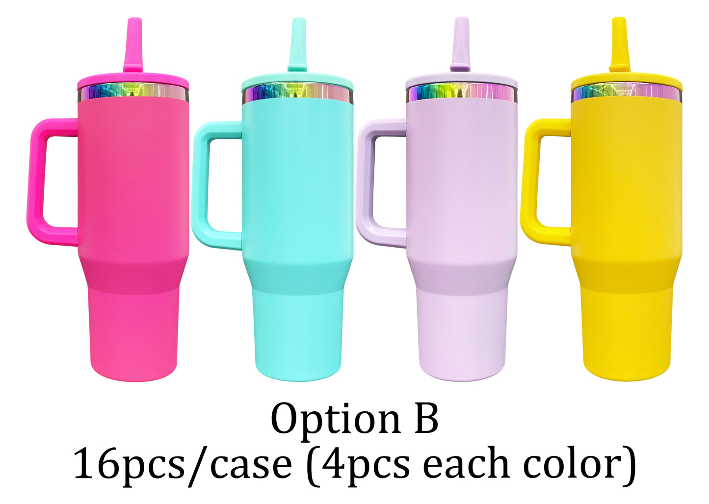 🔥rainbow underneath leak proof 40oz powder coated quencher tumblers with lid and straw for laser engraving_miki