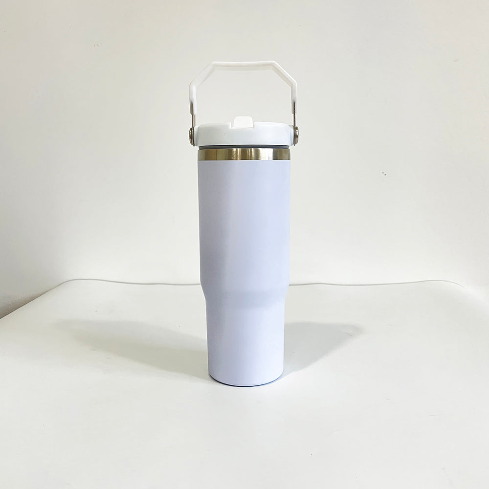 sublimation matte white 30oz flip straw water bottle_miki