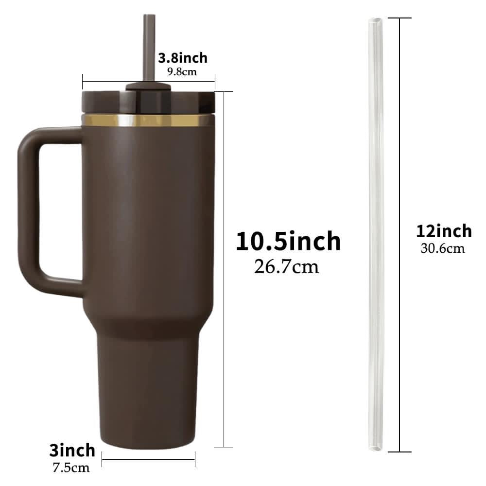 🍫chocolate powder coated mirror gold plated 40oz quencher tumbler for laser engraving _miki